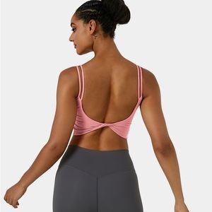 In My Feels Double Straps Backless Twisted Cropped Yoga Tank Top